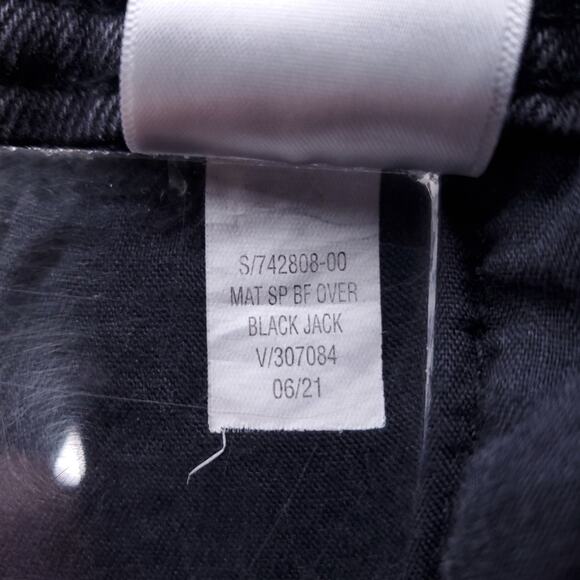 Old Navy Maternity Bib Overalls Women 6L Black Tapered Distressed Casual Indie - Picture 10 of 11